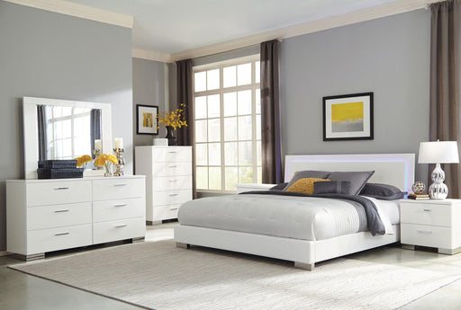 Felicity 6-piece Queen Bedroom Set White High Gloss - 203500Q-S6