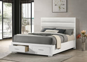 Felicity California King Storage Bed White High Gloss - 203510KW