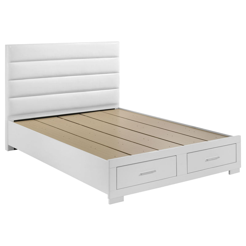 Felicity Eastern King Storage Bed White High Gloss - 203510KE