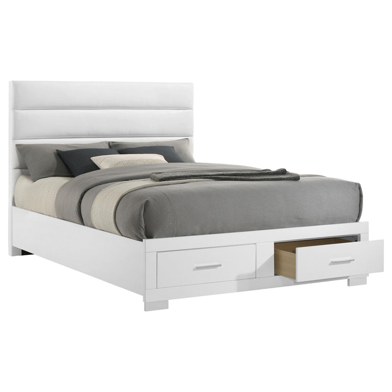 Felicity Eastern King Storage Bed White High Gloss - 203510KE