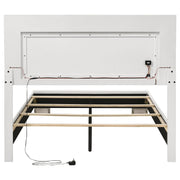 Felicity Wood Full LED Panel Bed White High Gloss - 203500F