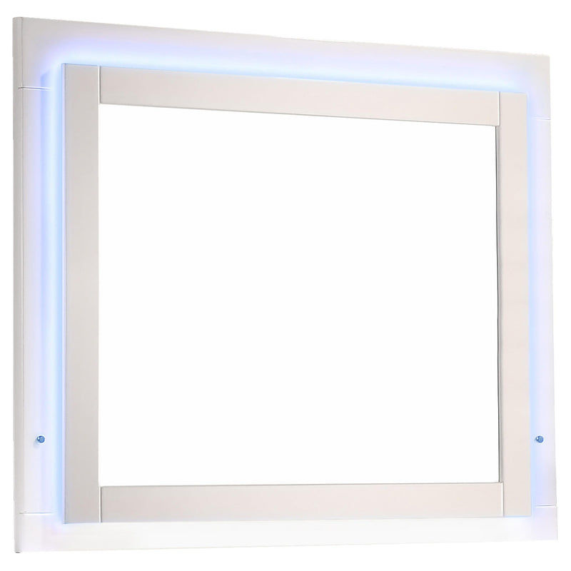 Felicity Wood LED Dresser Mirror White High Gloss - 203504LED
