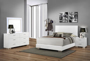 Felicity Wood LED Dresser Mirror White High Gloss - 203504LED