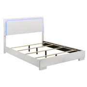 Felicity Wood Queen LED Panel Bed White High Gloss - 203500Q