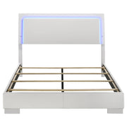 Felicity Wood Queen LED Panel Bed White High Gloss - 203500Q