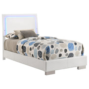 Felicity Wood Twin LED Panel Bed White High Gloss - 203500T
