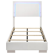 Felicity Wood Twin LED Panel Bed White High Gloss - 203500T