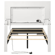 Felicity Wood Twin LED Panel Bed White High Gloss - 203500T