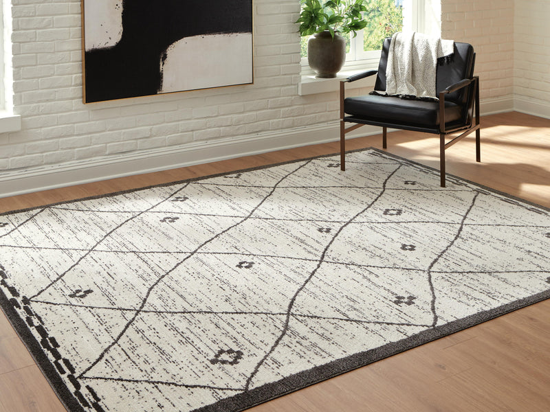 Fenriston Cream/Black Large Rug - R408301