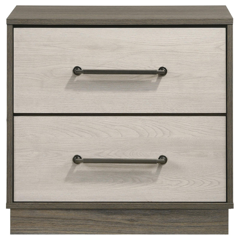 Fenwick 2-drawer Nightstand Bedside Table Grey Oak - 224982