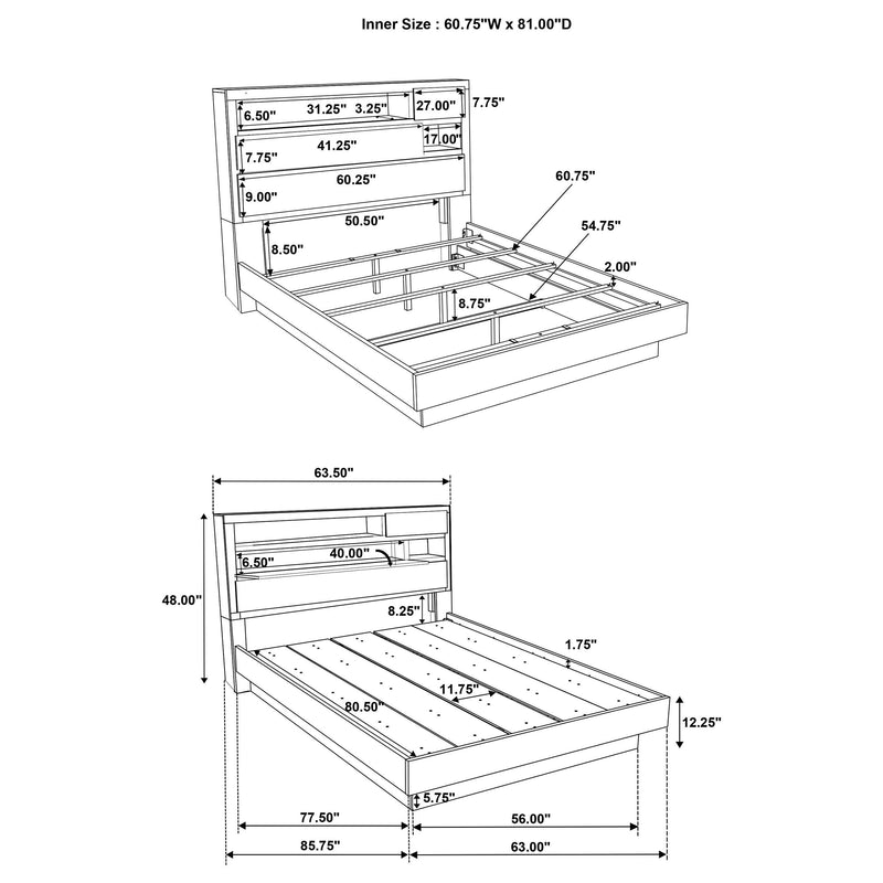 Fenwick 4-piece Queen Bedroom Set Grey Oak - 224981Q-S4