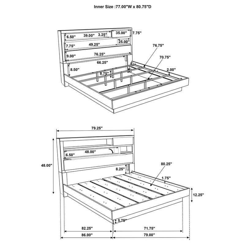 Fenwick 5-piece Eastern King Bedroom Set Grey Oak - 224981KE-S5