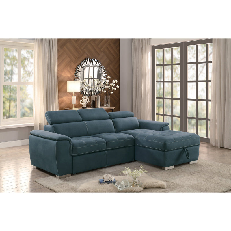 Ferriday Blue Storage Sleeper Sectional - DMV FurnitureSleeper Sectional