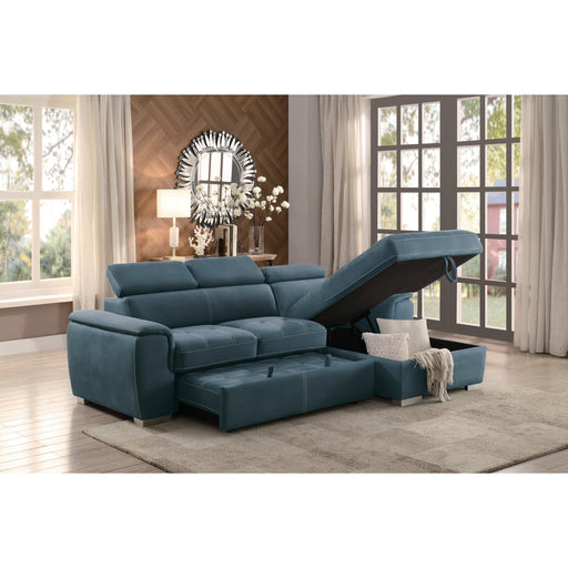 Ferriday Blue Storage Sleeper Sectional - DMV FurnitureSleeper Sectional