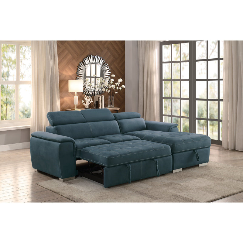 Ferriday Blue Storage Sleeper Sectional - DMV FurnitureSleeper Sectional