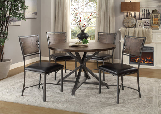 Fideo Brown/Gray Round Dining Set - DMV FurnitureDining Room Set