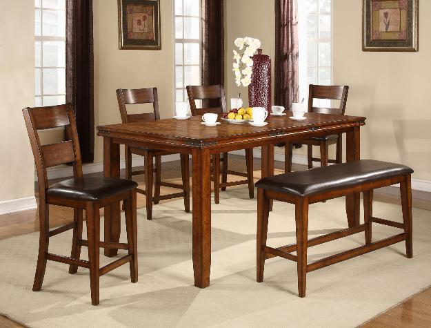 Figaro Brown Counter Height Set - DMV FurnitureCounter Height Set