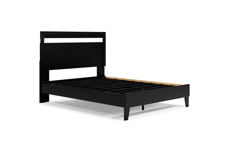 Finch Black/Brown Queen Panel Platform Bed - DMV FurnitureQueen Bed