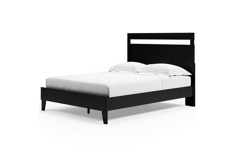 Finch Black/Brown Queen Panel Platform Bed - DMV FurnitureQueen Bed