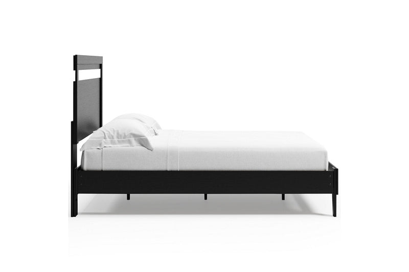 Finch Black/Brown Queen Panel Platform Bed - DMV FurnitureQueen Bed