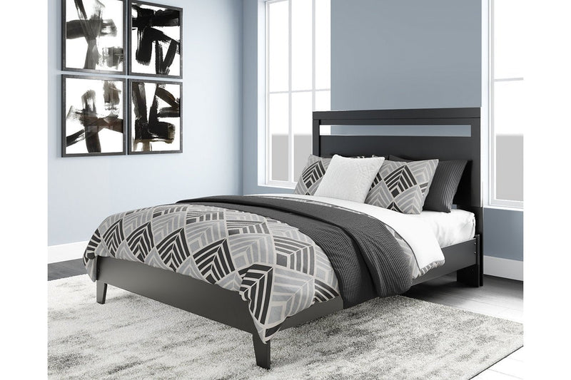 Finch Black/Brown Queen Panel Platform Bed - DMV FurnitureQueen Bed