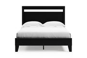 Finch Black/Brown Queen Panel Platform Bed - DMV FurnitureQueen Bed