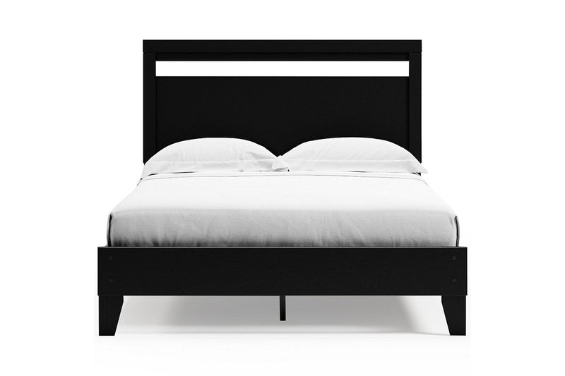 Finch Black/Brown Queen Panel Platform Bed - DMV FurnitureQueen Bed