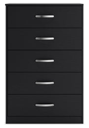 Finch Queen Panel Headboard with Dresser and Chest in Black - PKG017931