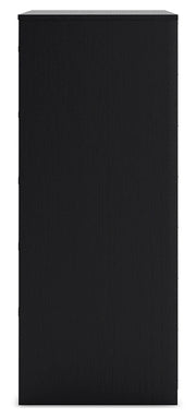 Finch Queen Panel Headboard with Dresser and Chest in Black - PKG017931
