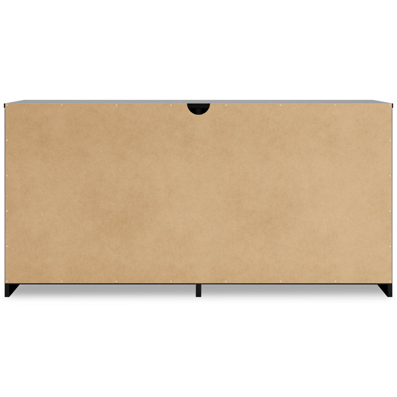 Finch Queen Panel Headboard with Dresser in Black - PKG017930