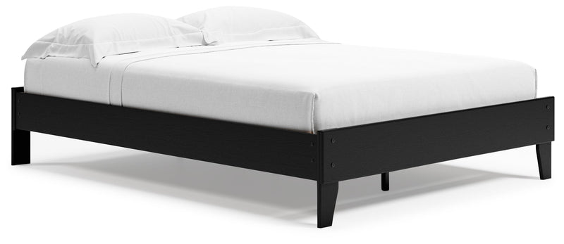 Finch Queen Platform Bed with Dresser, Chest and Nightstand in Black - PKG017921