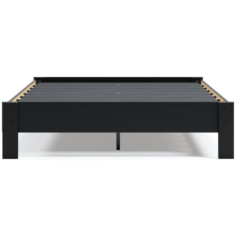 Finch Queen Platform Bed with Mattress in Black - PKG018310