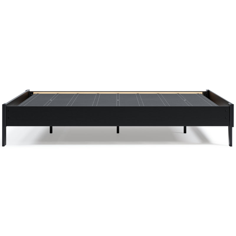 Finch Queen Platform Bed with Mattress in Black - PKG018311