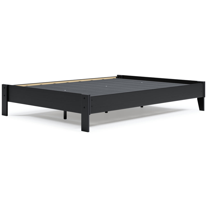 Finch Queen Platform Bed with Mattress in Black - PKG018311