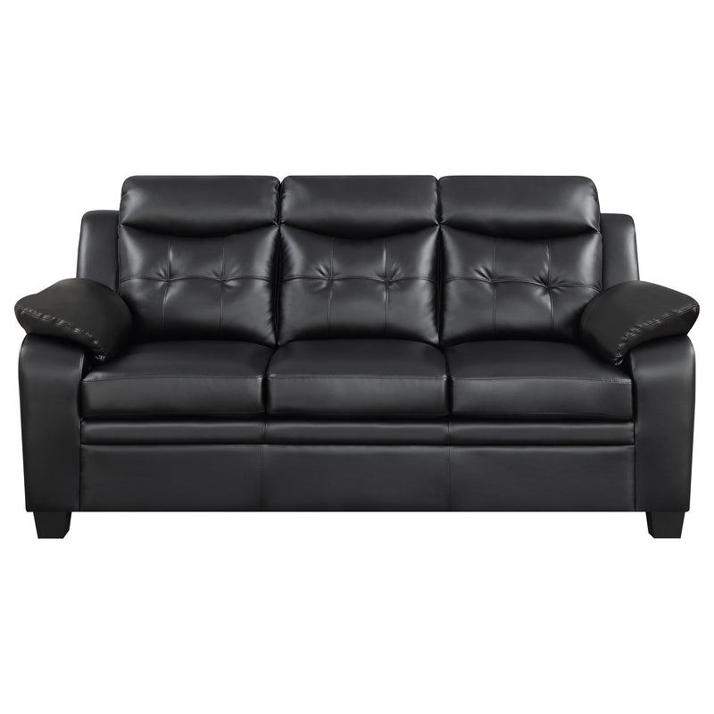 Finley 2-piece Upholstered Padded Arm Tufted Sofa Set Black - 506551-S2