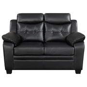 Finley 2-piece Upholstered Padded Arm Tufted Sofa Set Black - 506551-S2