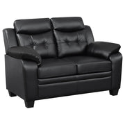 Finley Upholstered Padded Arm Tufted Loveseat Black - 506552