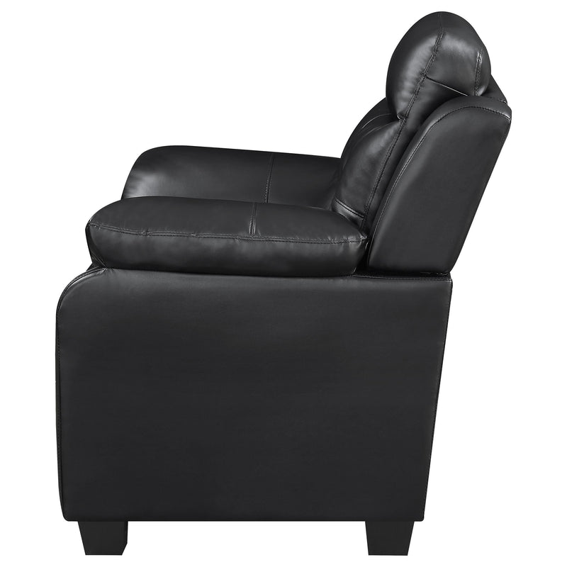 Finley Upholstered Padded Arm Tufted Loveseat Black - 506552