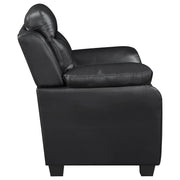 Finley Upholstered Padded Arm Tufted Loveseat Black - 506552