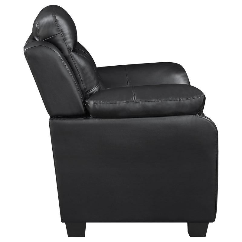 Finley Upholstered Padded Arm Tufted Loveseat Black - 506552