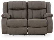 First Base Gunmetal Reclining Loveseat and 2 Recliners - 68804U3