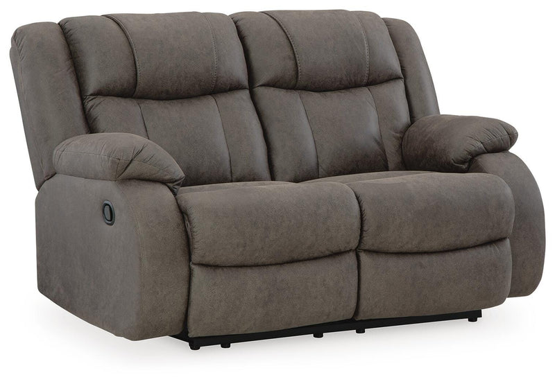 First Base Gunmetal Reclining Loveseat and 2 Recliners - 68804U3