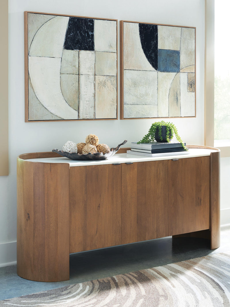 Fitzroy Brown/White Accent Cabinet - A4000688