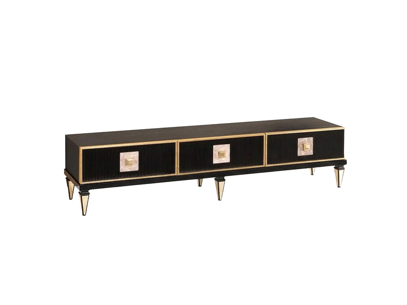 Flame Tv Stand Black in Black - 116-FLA-TV