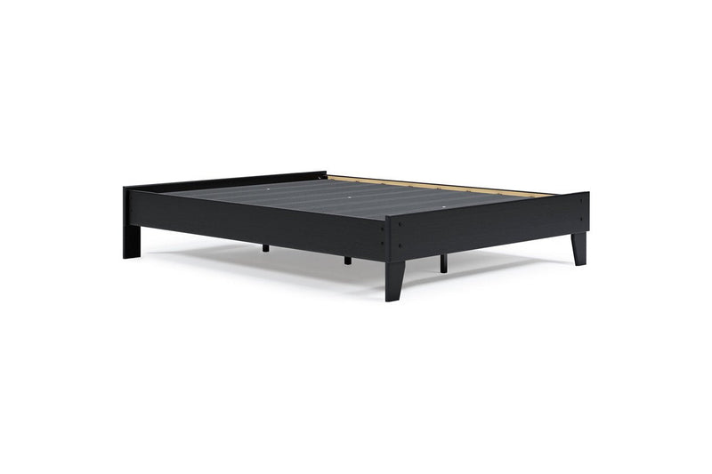 Flannia Black Queen Platform Bed - DMV FurnitureQueen Bed