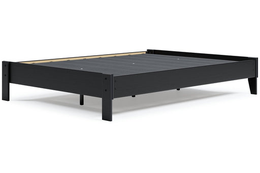 Flannia Black Queen Platform Bed - DMV FurnitureQueen Bed
