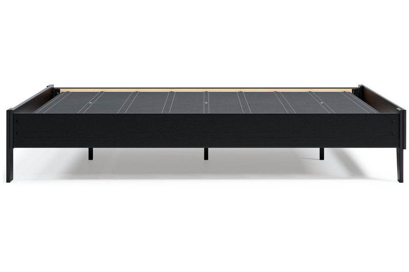 Flannia Black Queen Platform Bed - DMV FurnitureQueen Bed