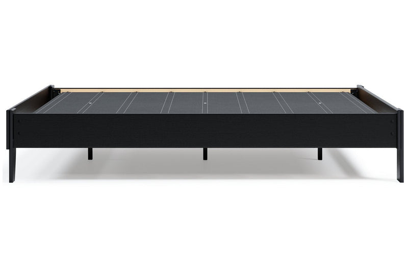 Flannia Black Queen Platform Bed - DMV FurnitureQueen Bed