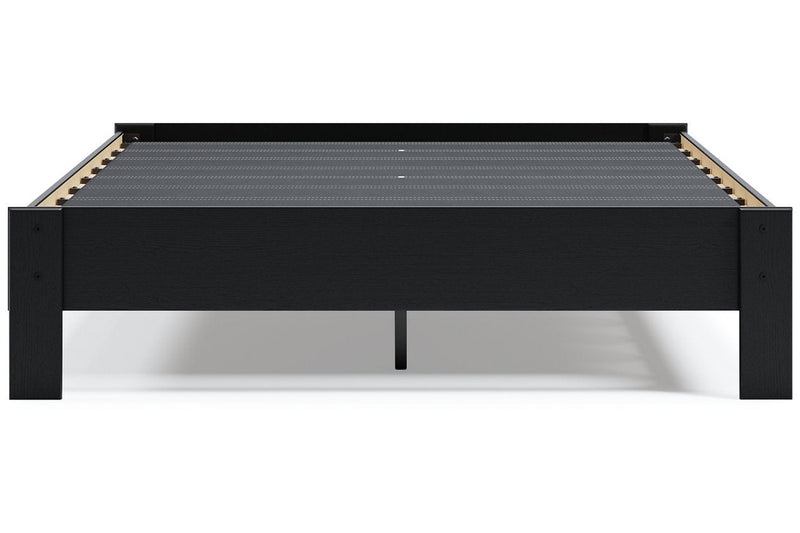 Flannia Black Queen Platform Bed - DMV FurnitureQueen Bed