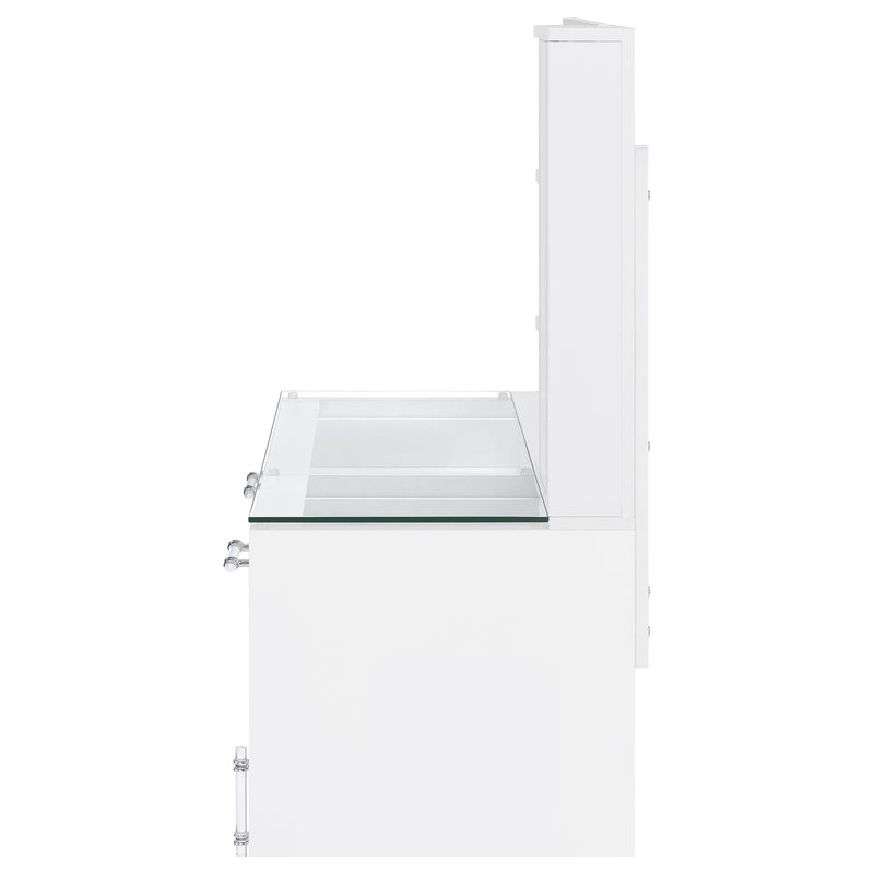 Flora 2-drawer Vanity Set with LED Mirror White High Gloss - 930218